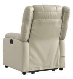 Fauteuil inclinable de massage électrique crème similicuir