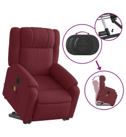 Fauteuil inclinable de massage électrique Rouge bordeaux Tissu