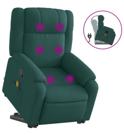 Fauteuil inclinable de massage Vert foncé Tissu