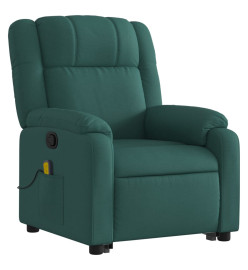 Fauteuil inclinable de massage Vert foncé Tissu