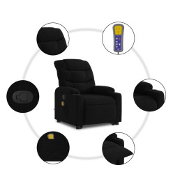 Fauteuil de massage inclinable Noir Tissu