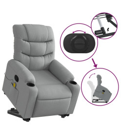 Fauteuil de massage inclinable Gris clair Tissu