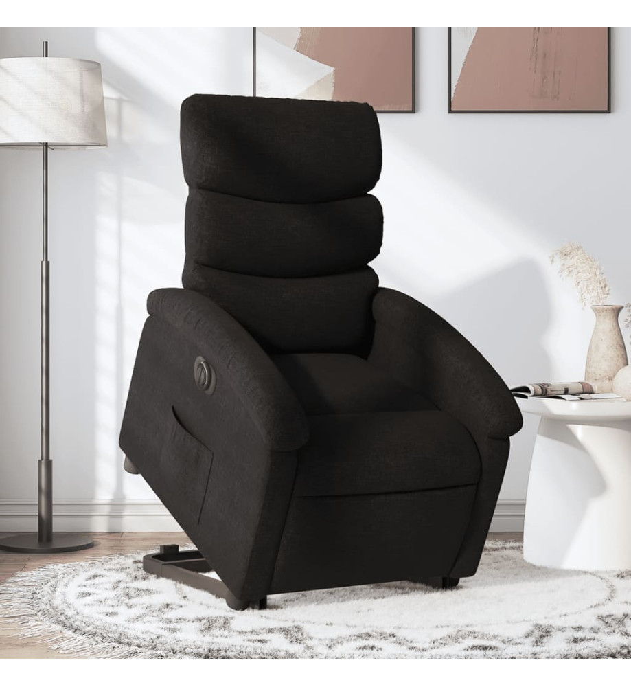 Fauteuil inclinable électrique noir tissu