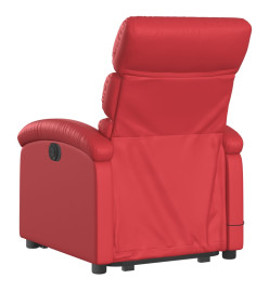 Fauteuil inclinable électrique rouge similicuir