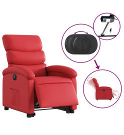 Fauteuil inclinable électrique rouge similicuir