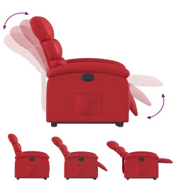 Fauteuil inclinable électrique rouge similicuir