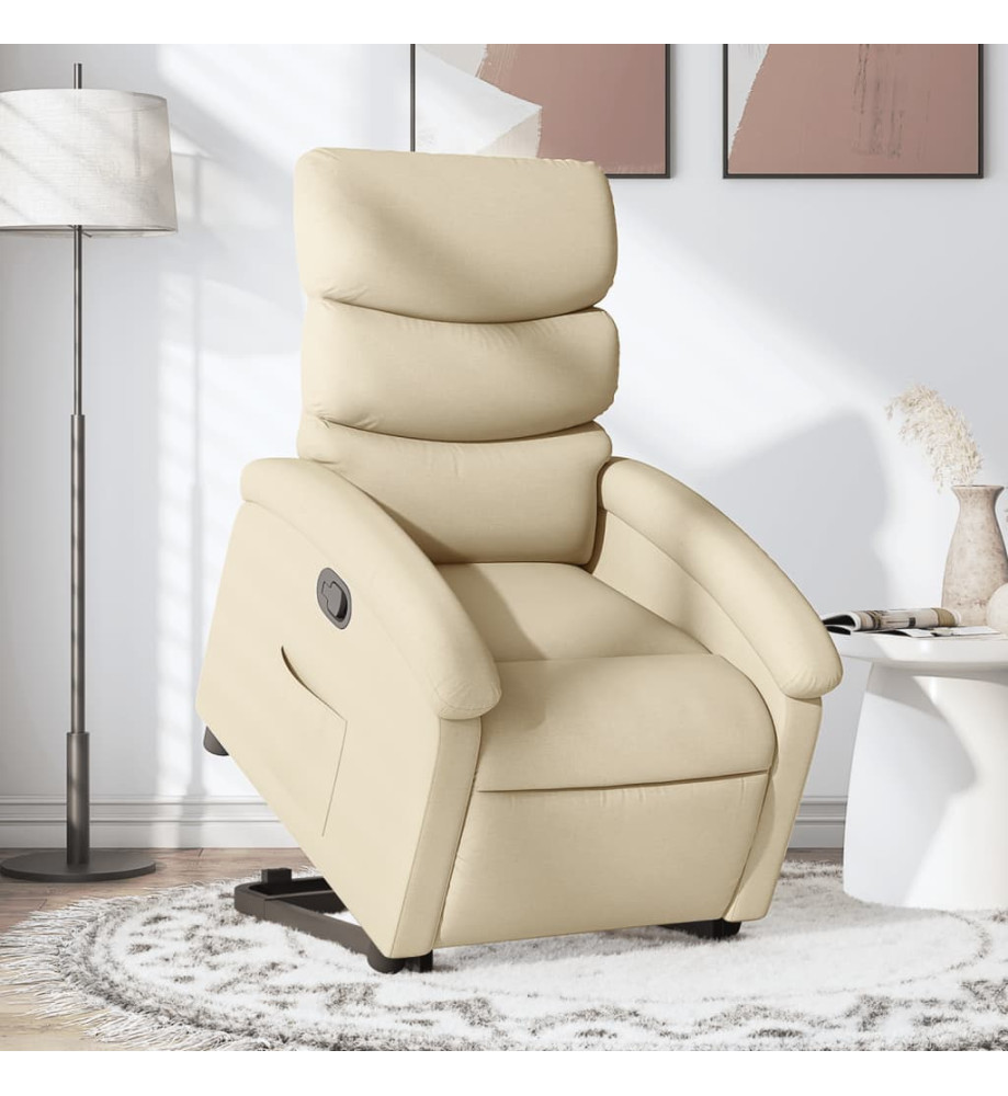 Fauteuil inclinable Crème Tissu