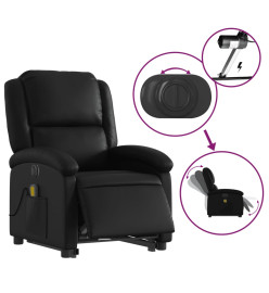 Fauteuil inclinable de massage électrique noir similicuir