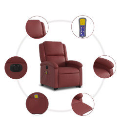 Fauteuil inclinable de massage électrique rouge bordeaux