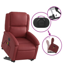 Fauteuil inclinable de massage électrique rouge bordeaux