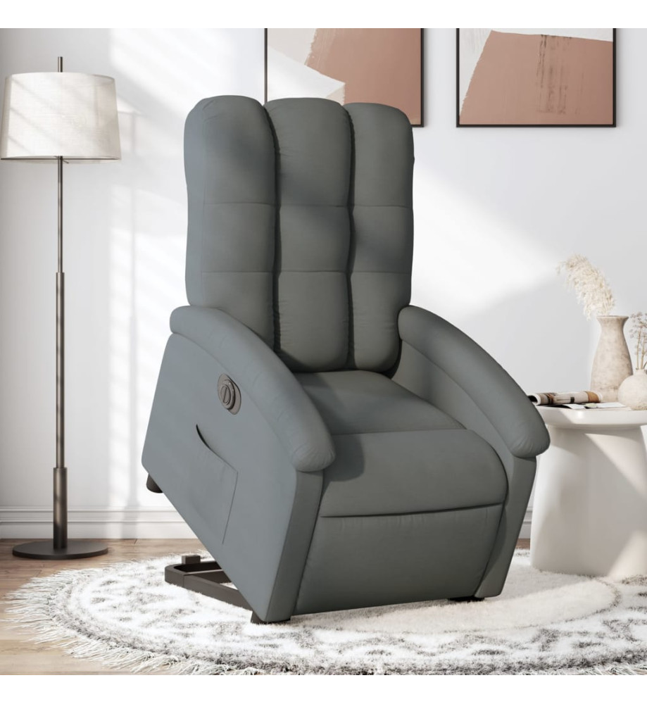 Fauteuil inclinable électrique gris foncé tissu