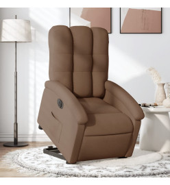 Fauteuil inclinable électrique marron tissu