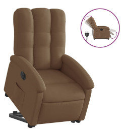 Fauteuil inclinable électrique marron tissu