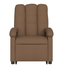 Fauteuil inclinable électrique marron tissu