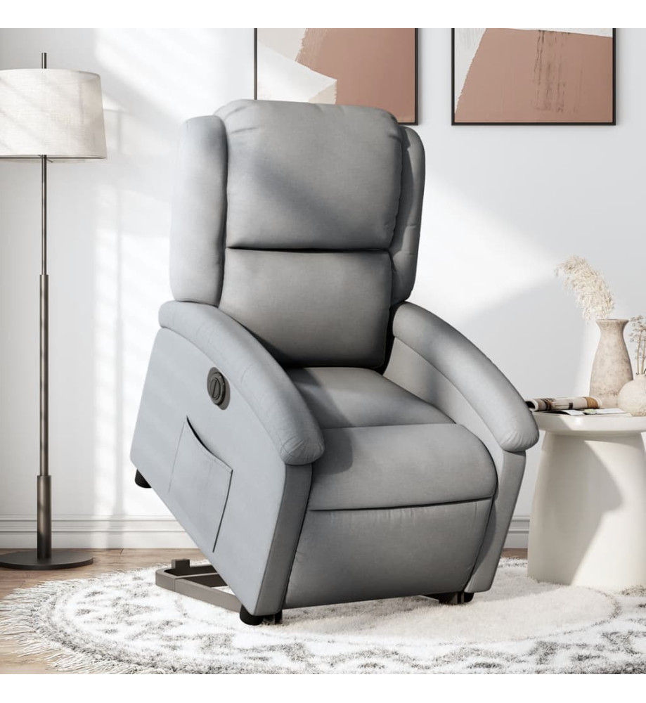 Fauteuil inclinable électrique gris clair tissu