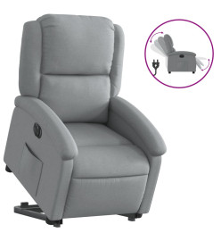 Fauteuil inclinable électrique gris clair tissu