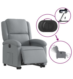 Fauteuil inclinable électrique gris clair tissu