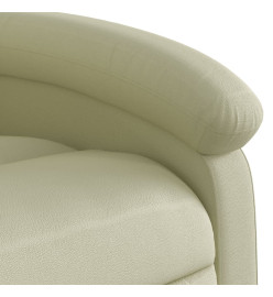 Fauteuil inclinable crème cuir véritable