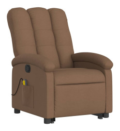 Fauteuil de massage inclinable Marron Tissu