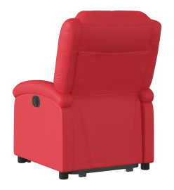 Fauteuil inclinable électrique rouge similicuir