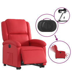 Fauteuil inclinable électrique rouge similicuir