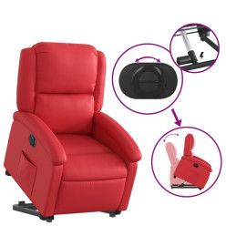 Fauteuil inclinable électrique rouge similicuir