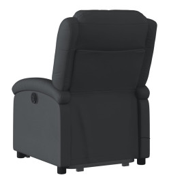 Fauteuil inclinable de massage noir cuir véritable