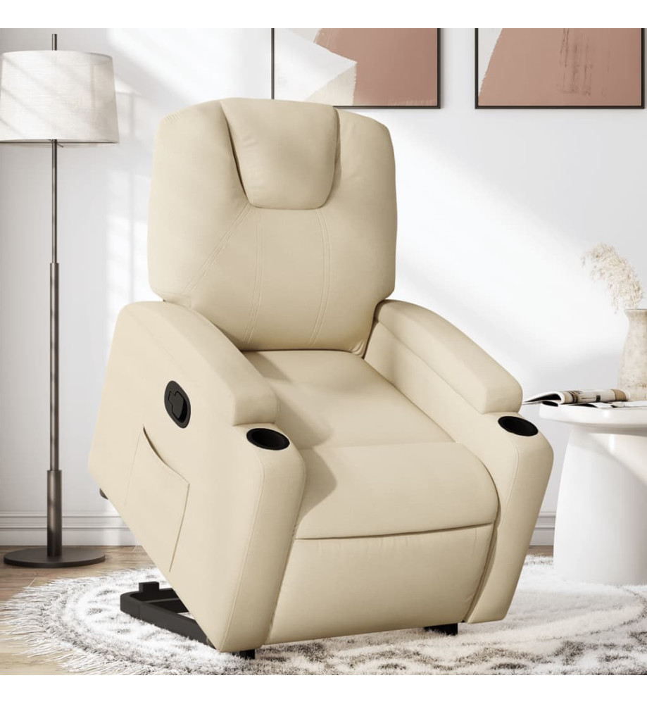 Fauteuil inclinable Crème Tissu