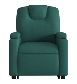 Fauteuil inclinable de massage électrique Vert foncé Tissu