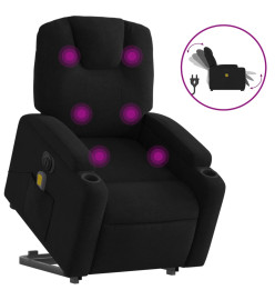 Fauteuil inclinable de massage électrique Noir Tissu