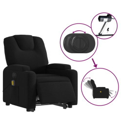 Fauteuil inclinable de massage électrique Noir Tissu