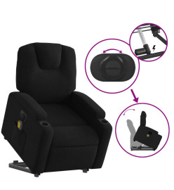 Fauteuil inclinable de massage électrique Noir Tissu