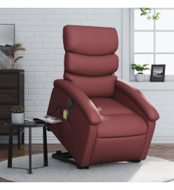 Fauteuil inclinable de massage électrique rouge bordeaux