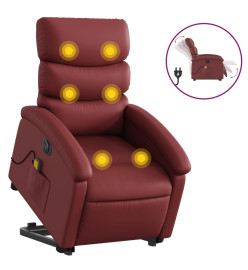 Fauteuil inclinable de massage électrique rouge bordeaux