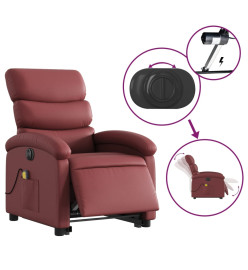 Fauteuil inclinable de massage électrique rouge bordeaux