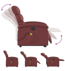 Fauteuil inclinable de massage électrique rouge bordeaux