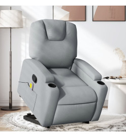 Fauteuil de massage inclinable Gris clair Tissu