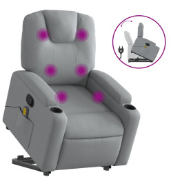 Fauteuil de massage inclinable Gris clair Tissu