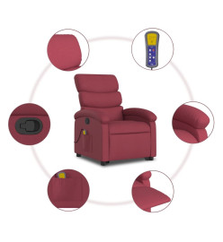 Fauteuil inclinable de massage Rouge bordeaux Tissu