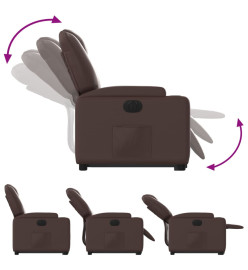 Fauteuil inclinable électrique marron similicuir