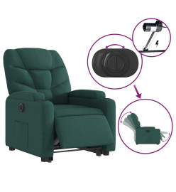 Fauteuil inclinable électrique vert foncé tissu