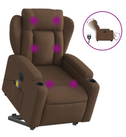 Fauteuil inclinable de massage électrique Marron Tissu