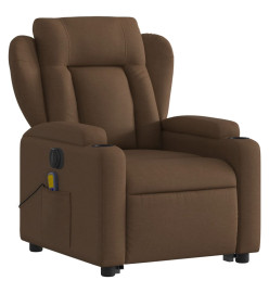 Fauteuil inclinable de massage électrique Marron Tissu