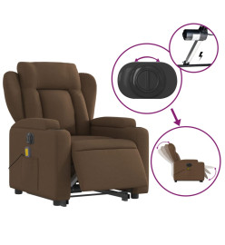 Fauteuil inclinable de massage électrique Marron Tissu