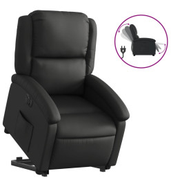 Fauteuil inclinable électrique noir cuir véritable