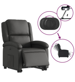 Fauteuil inclinable électrique noir cuir véritable