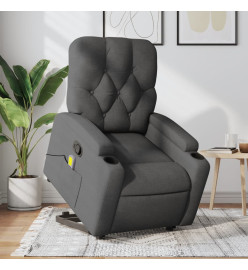 Fauteuil de massage inclinable Gris foncé Tissu