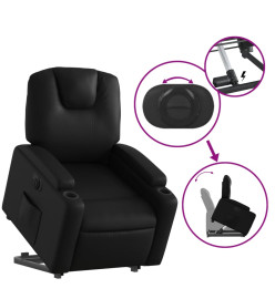 Fauteuil inclinable électrique noir similicuir