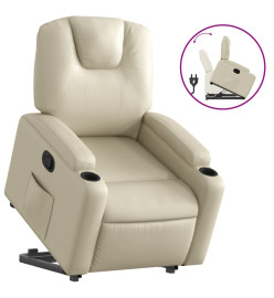 Fauteuil inclinable Crème Similicuir