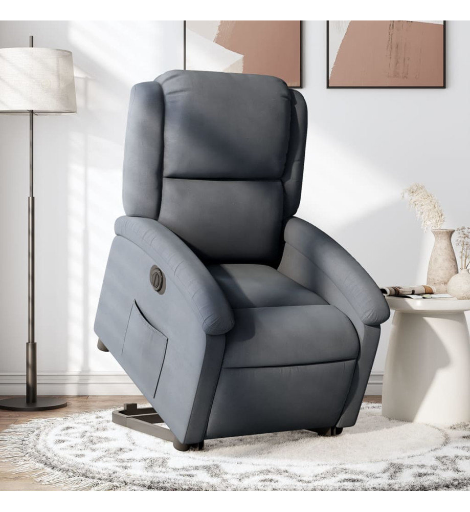 Fauteuil inclinable électrique gris foncé velours